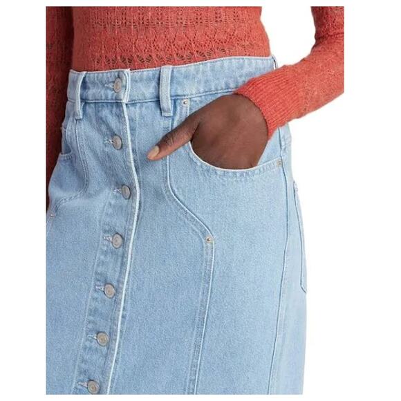 Isabel Marant Étoile Vandy Button Front Denim Skirt Size 42 FR, 10 US - Picture 4 of 15